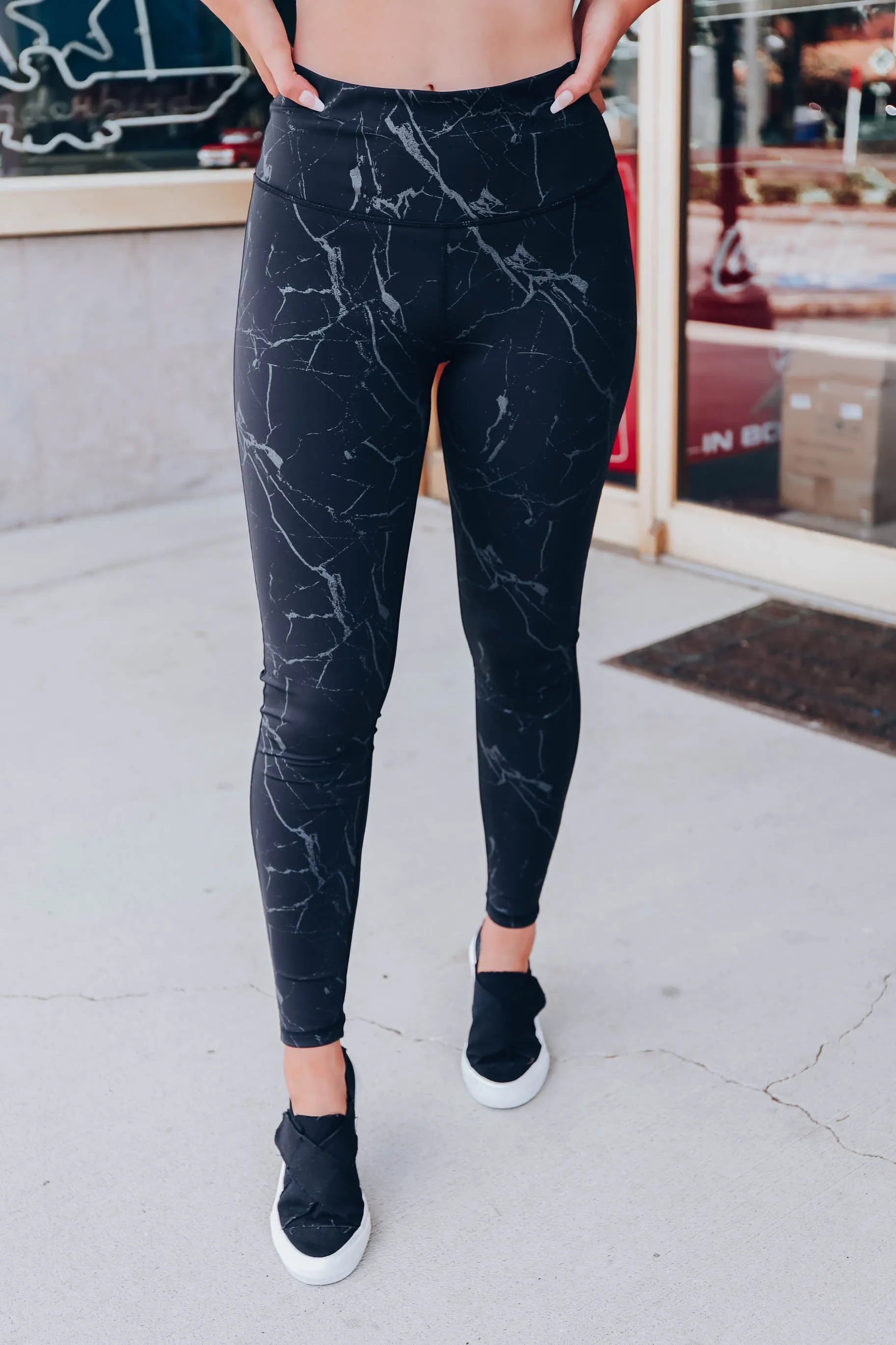 Marble Foil Print Leggings