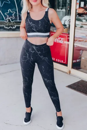 Marble Foil Print Leggings