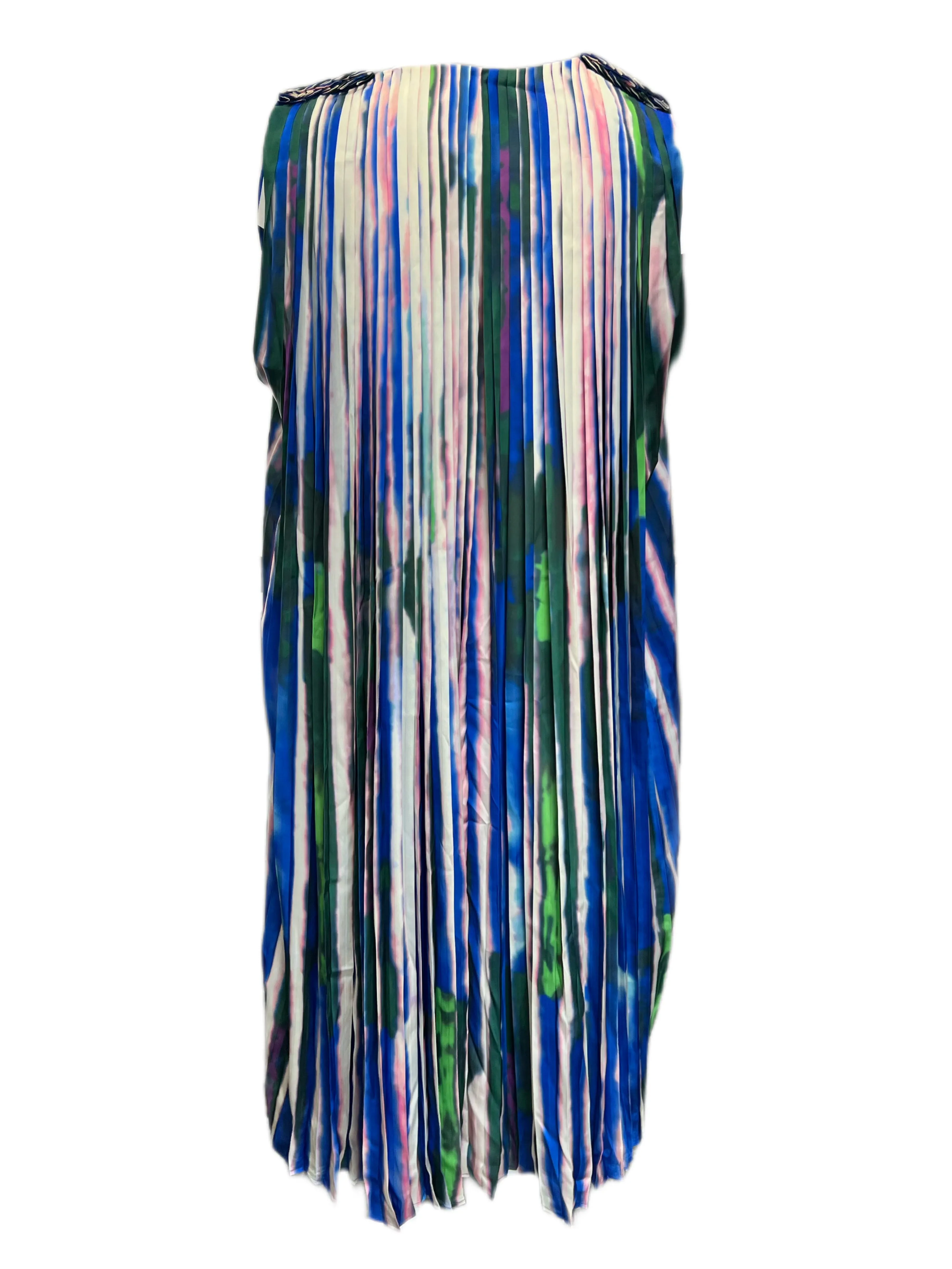 Marina Rinaldi Women's Multicolored Depliant Pleated Maxi Dress NWT