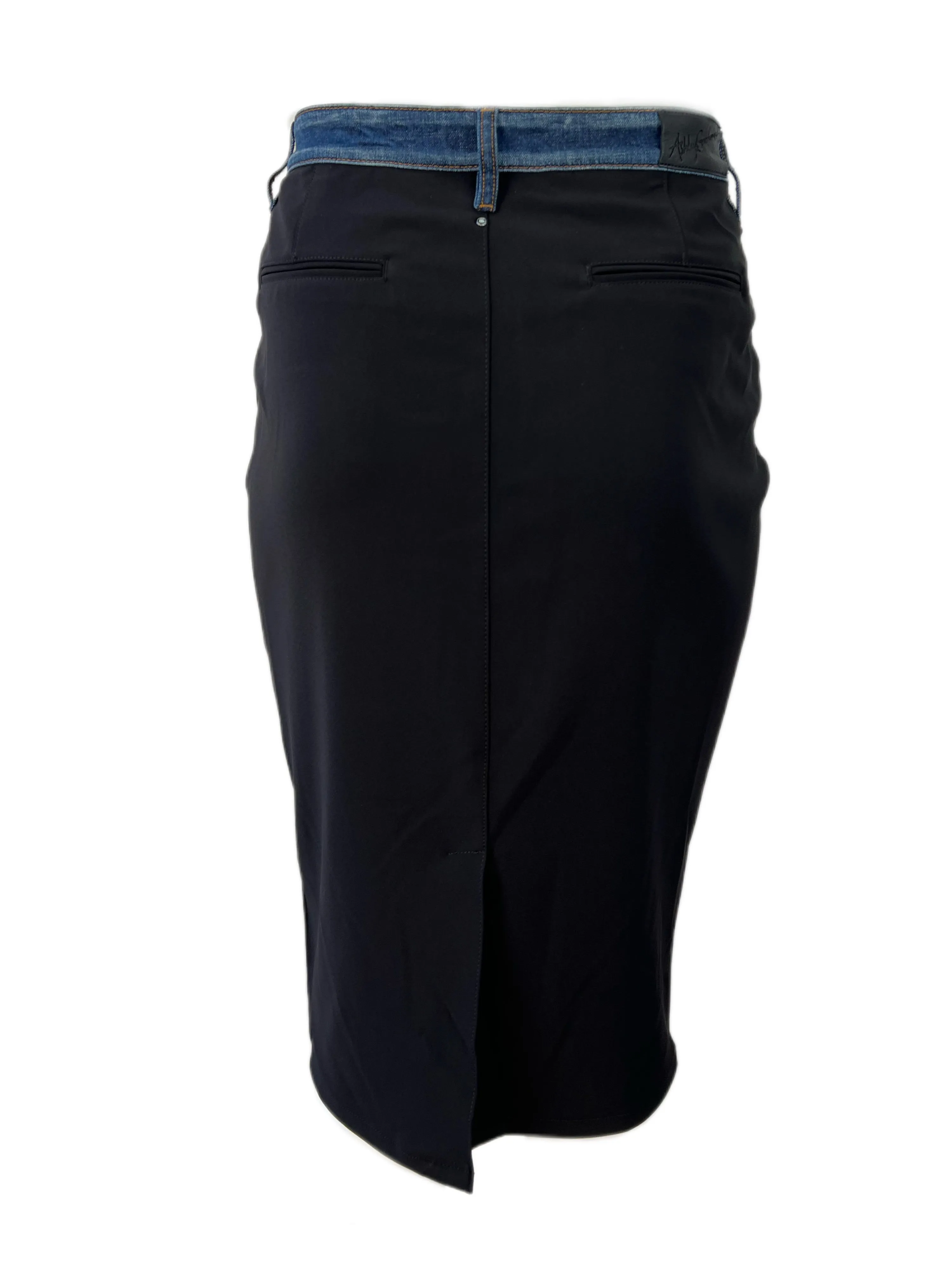 Marina Rinaldi Women's Nero Campana Straight Pencil Skirt NWT
