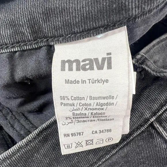 Mavi Rosie Boyfriend Shorts High Rise Smoke Ripped 90s Black Denim Shorts 28
