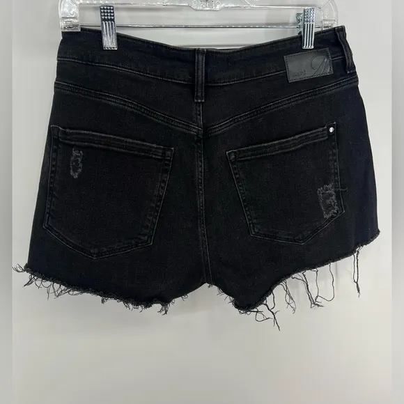 Mavi Rosie Boyfriend Shorts High Rise Smoke Ripped 90s Black Denim Shorts 28