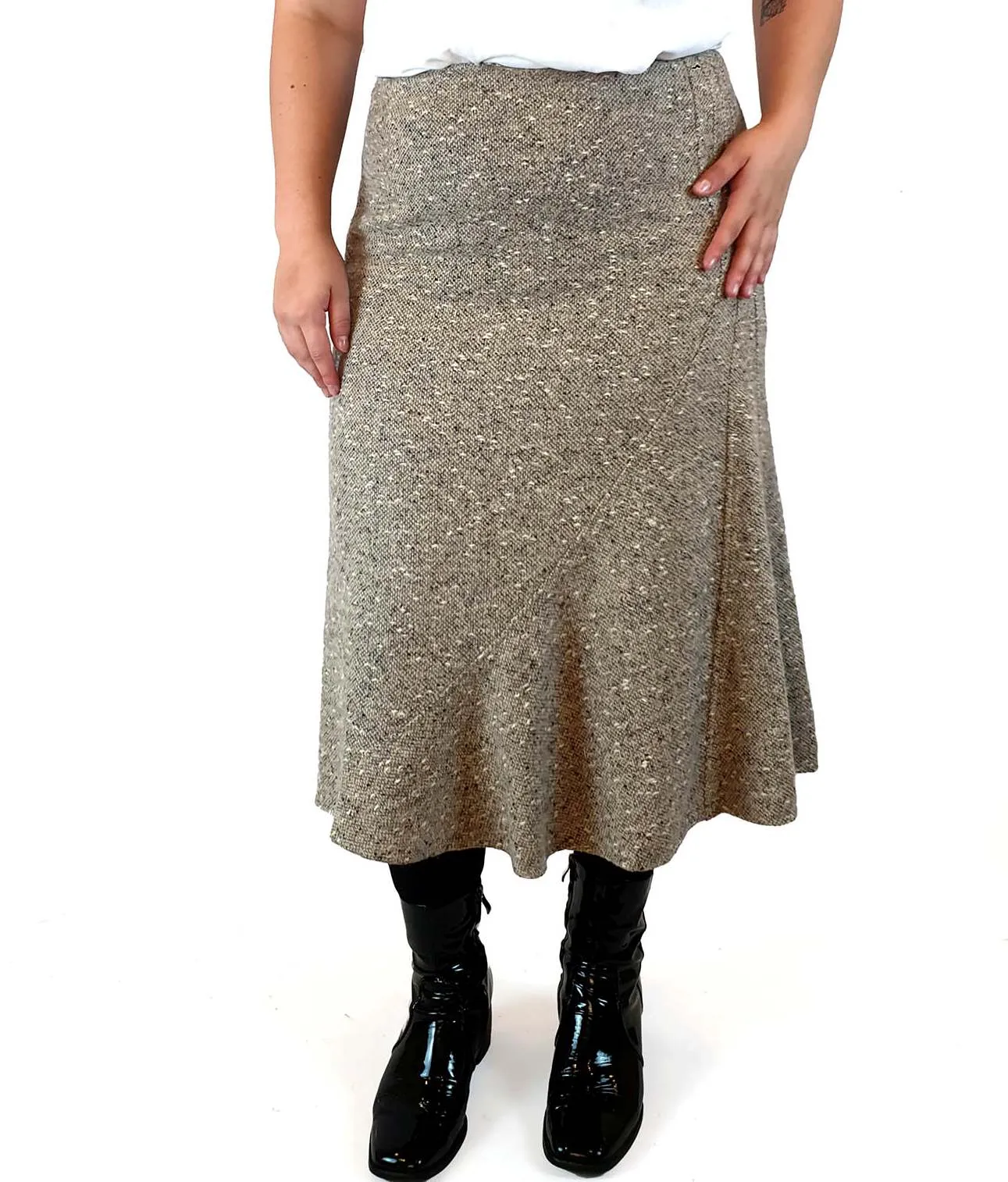 Max Mara grey wool silk mix pencil skirt size UK 16