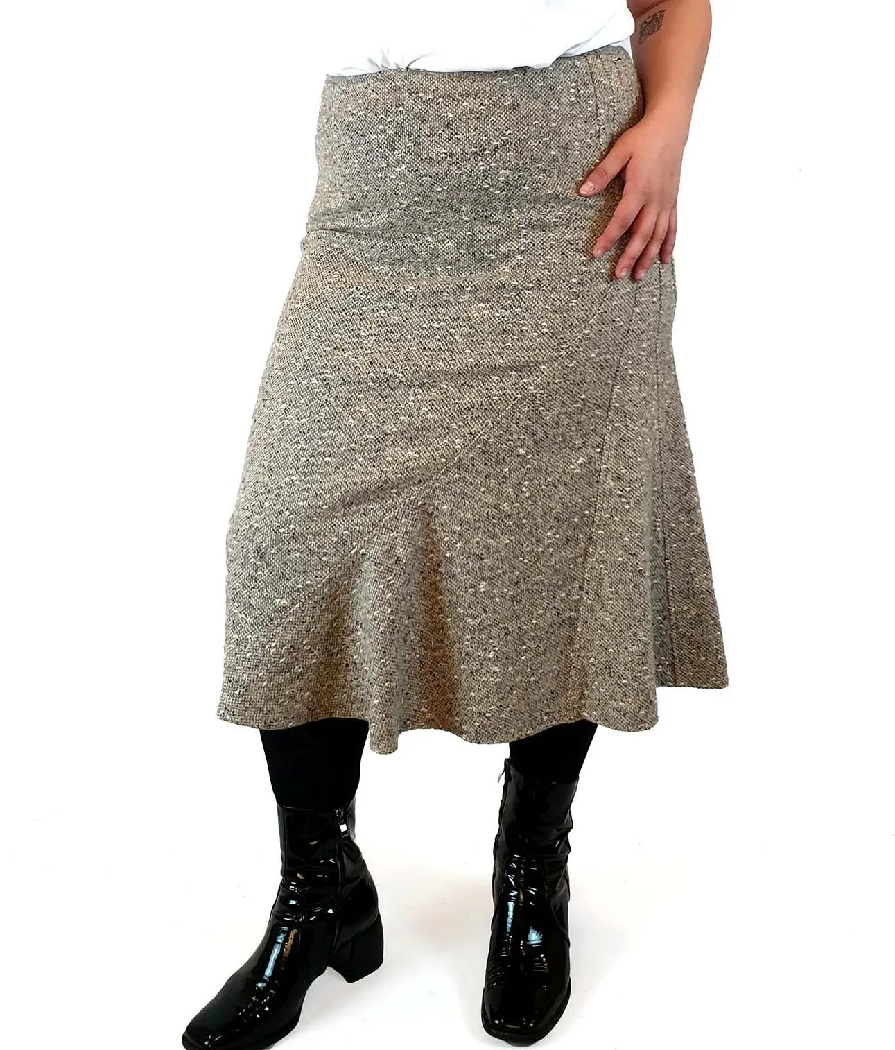 Max Mara grey wool silk mix pencil skirt size UK 16