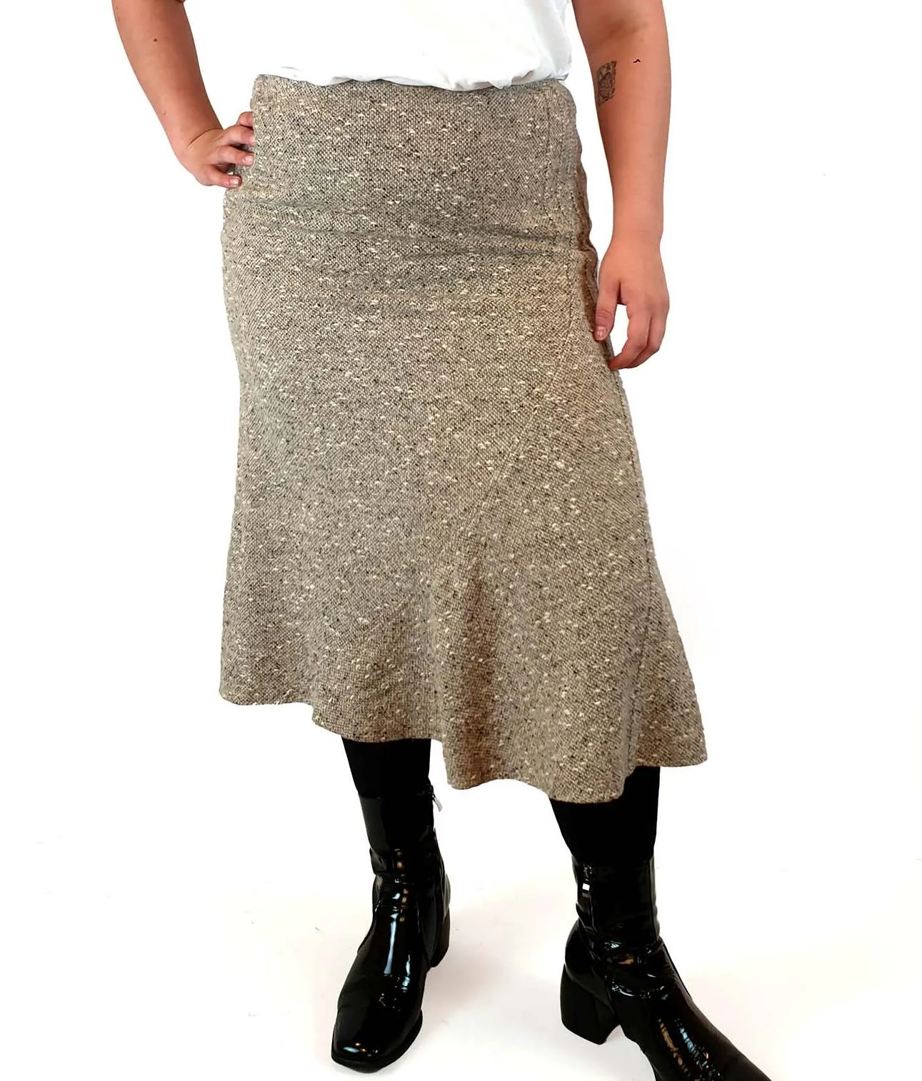 Max Mara grey wool silk mix pencil skirt size UK 16