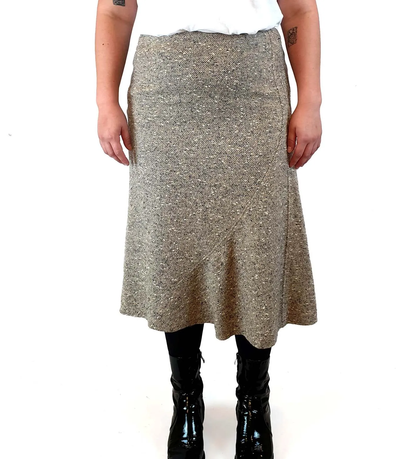 Max Mara grey wool silk mix pencil skirt size UK 16