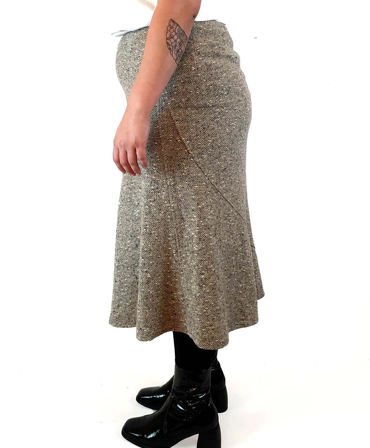 Max Mara grey wool silk mix pencil skirt size UK 16