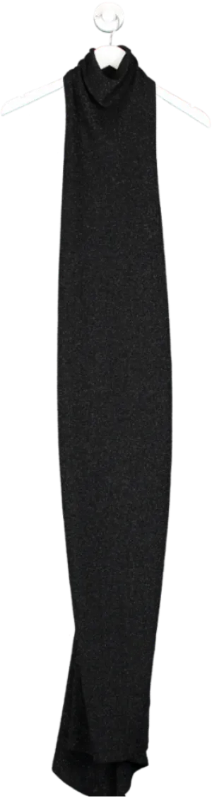 Melani Black One Shoulder Gathered Side Maxi Dress UK S