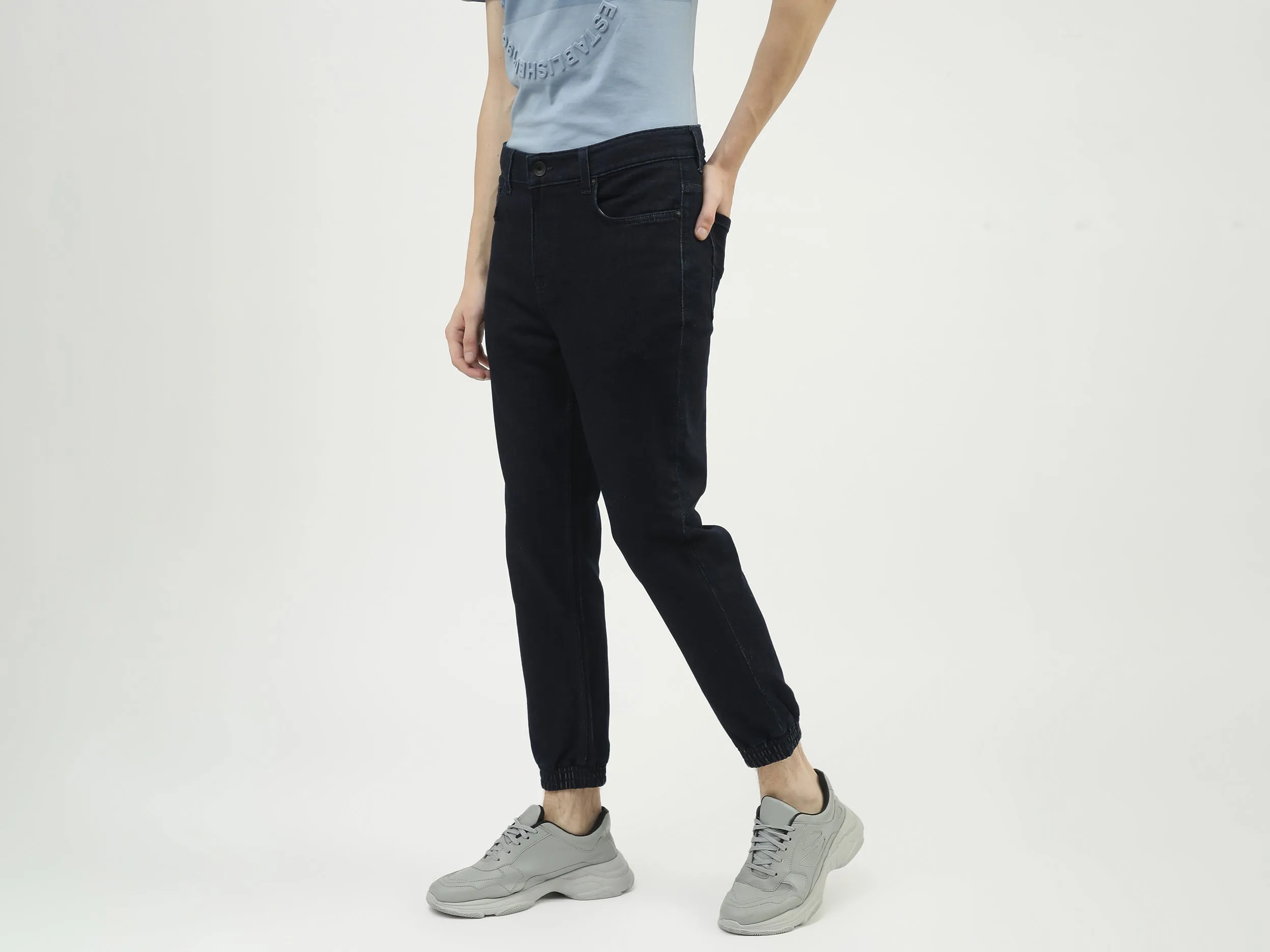 Men Solid Joggers Style Jeans