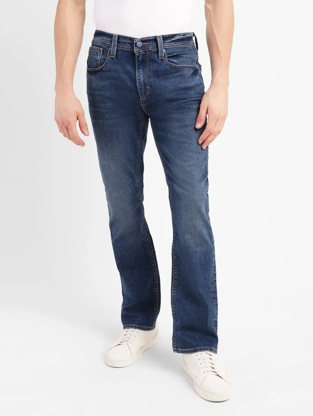 Men's 527 Mid Indigo Slim Bootcut Fit Mid Rise Jeans