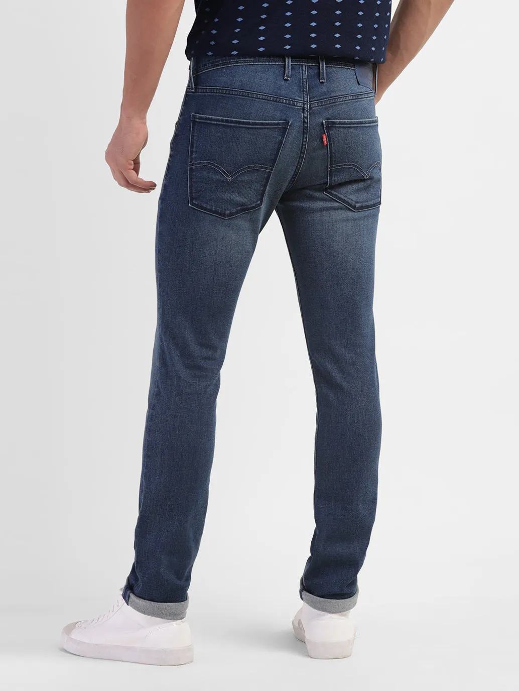 Men's 65504 Blue Skinny Fit Mid Rise Jeans