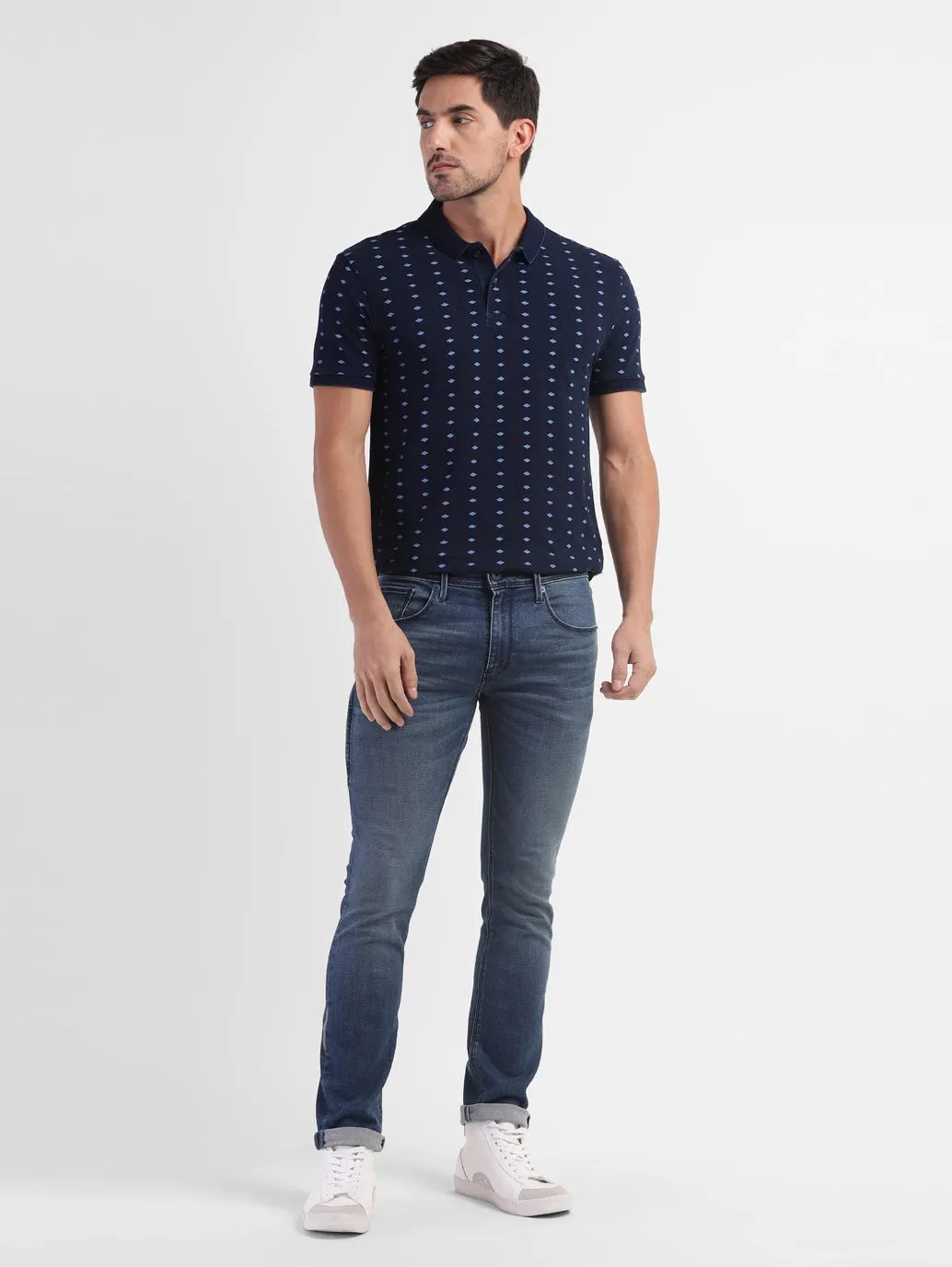 Men's 65504 Blue Skinny Fit Mid Rise Jeans