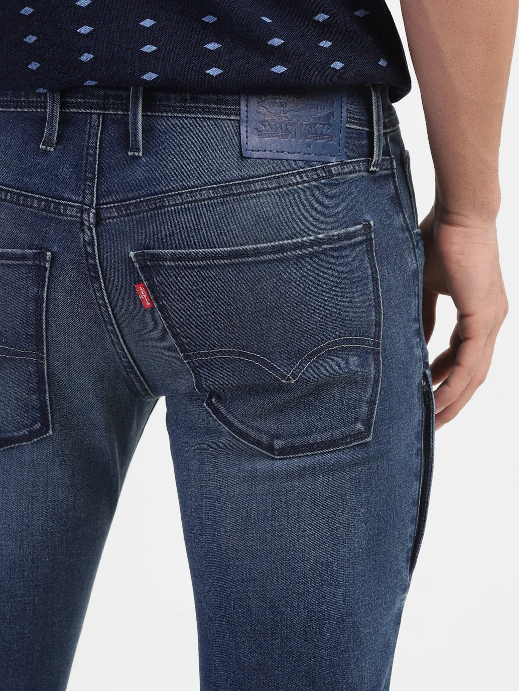 Men's 65504 Blue Skinny Fit Mid Rise Jeans