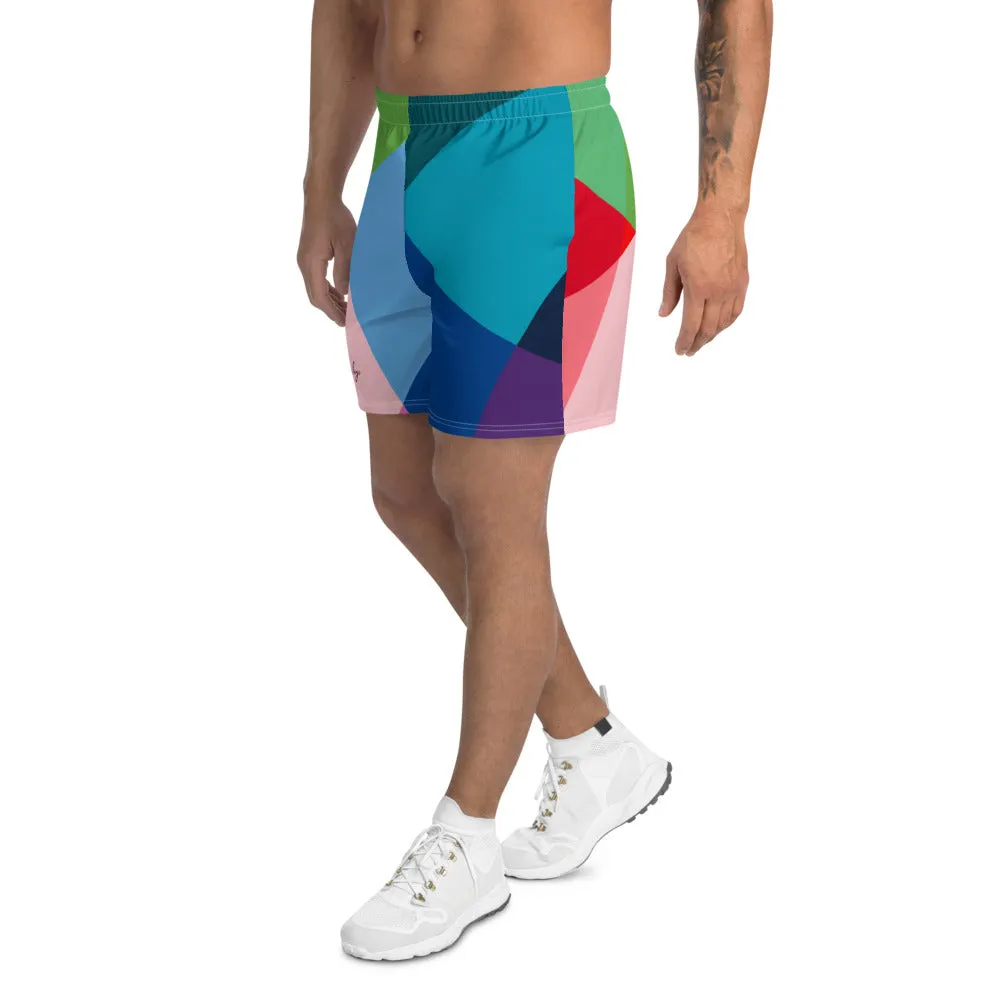 Men's Athletic Long Abstract Shorts