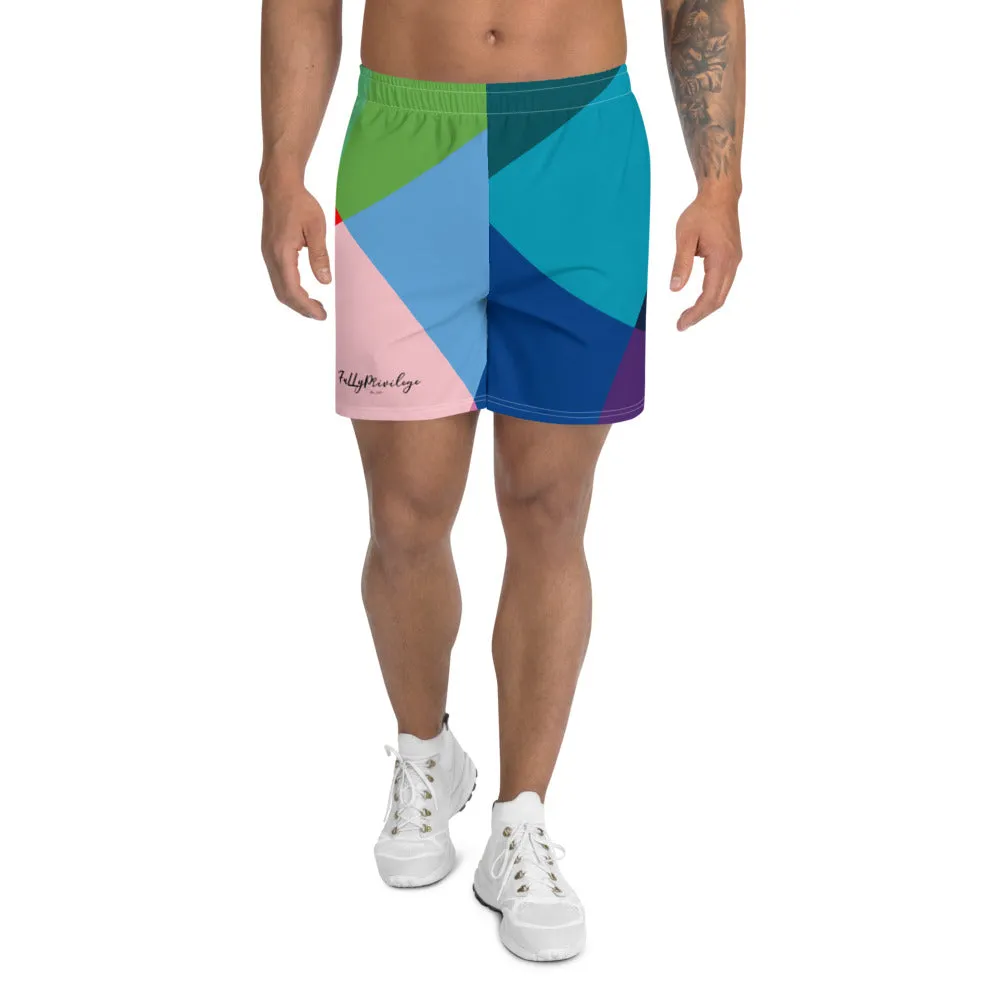 Men's Athletic Long Abstract Shorts
