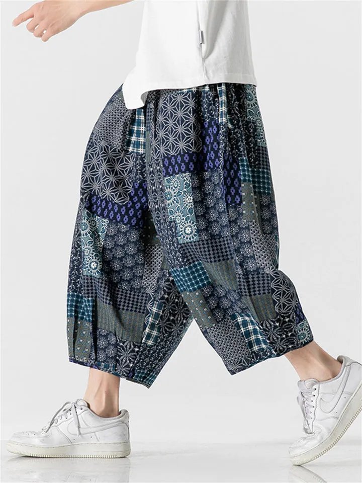 Men's Casual Contrast Color Plaid Beach Shorts