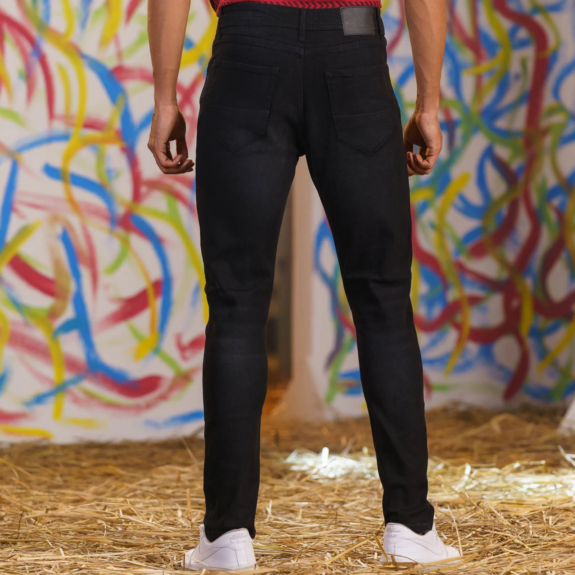 Mens Denim Pant-Black