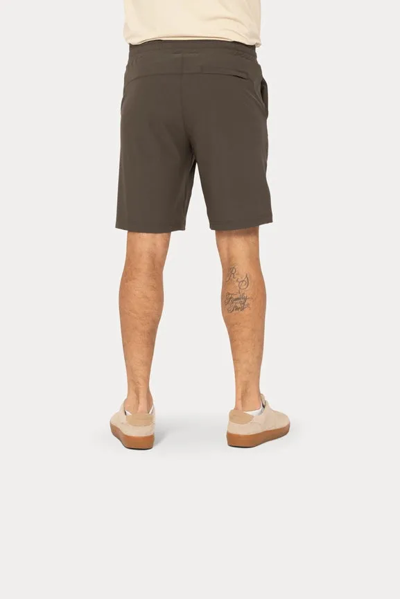 Men's Drawstring Shorts with Pockets in Black Olive