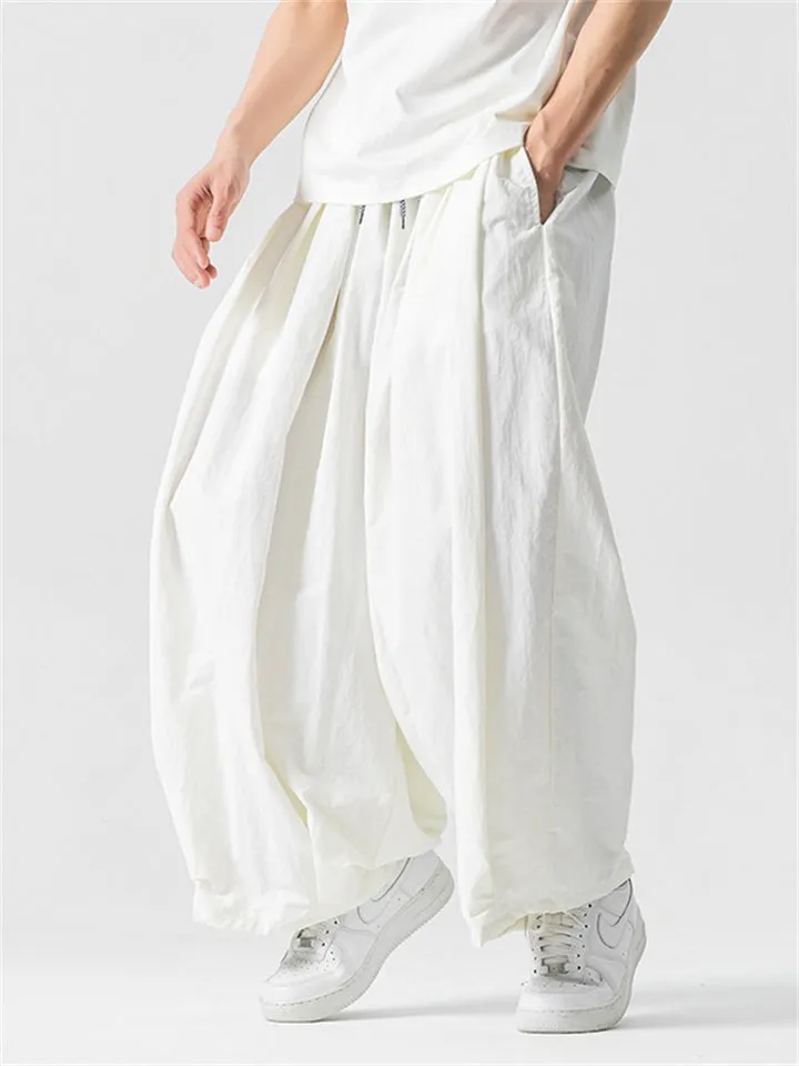 Men's Japanese Casual Pleated Loose Lantern Pants