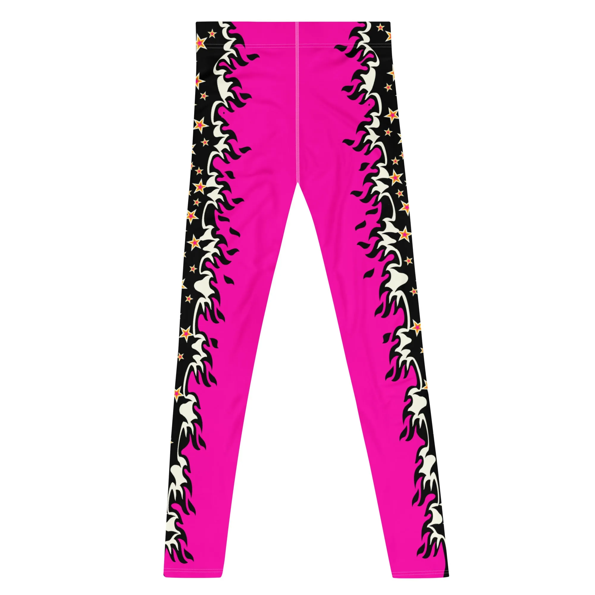 Mens Leggings, Pink Fire