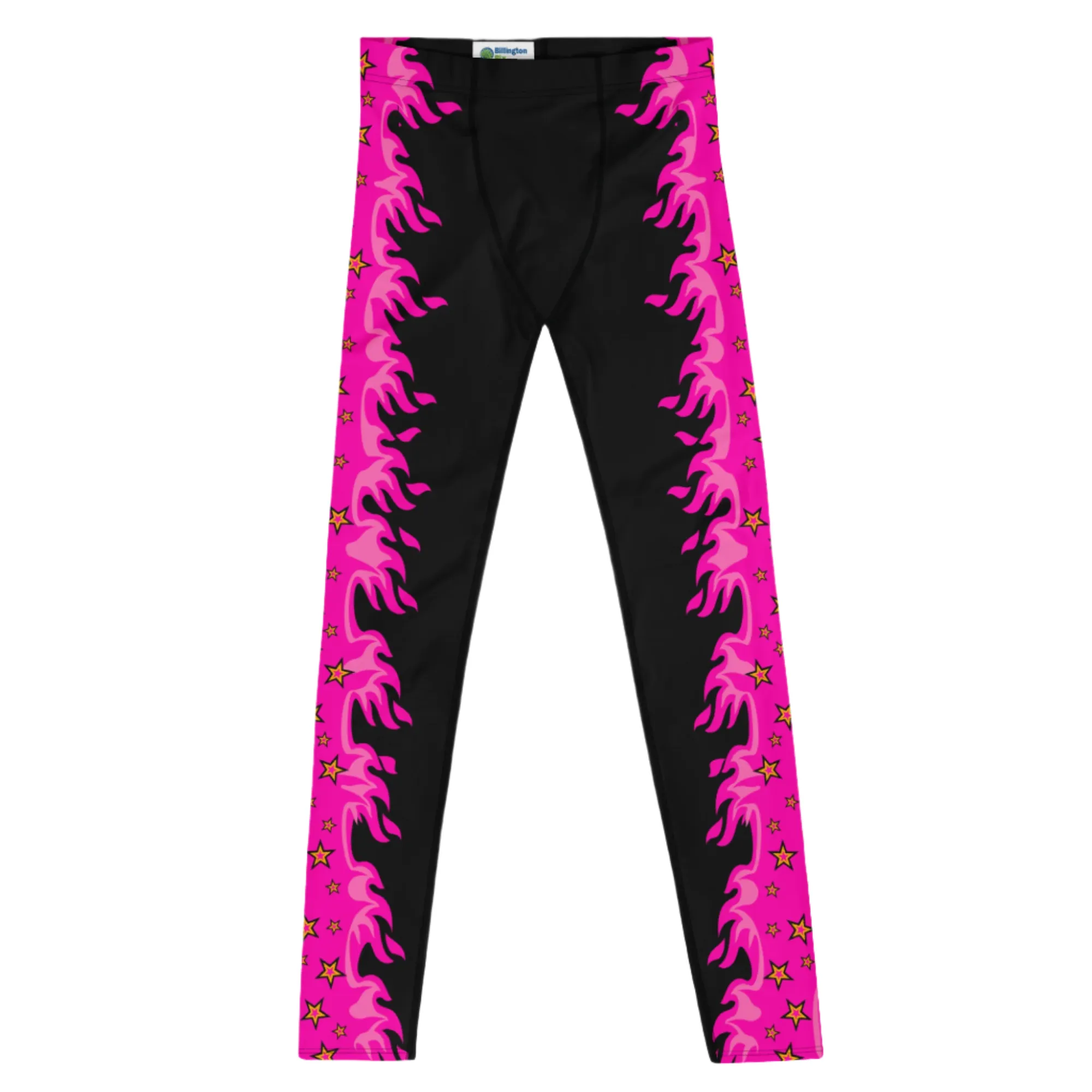 Mens Leggings, Pink Fire