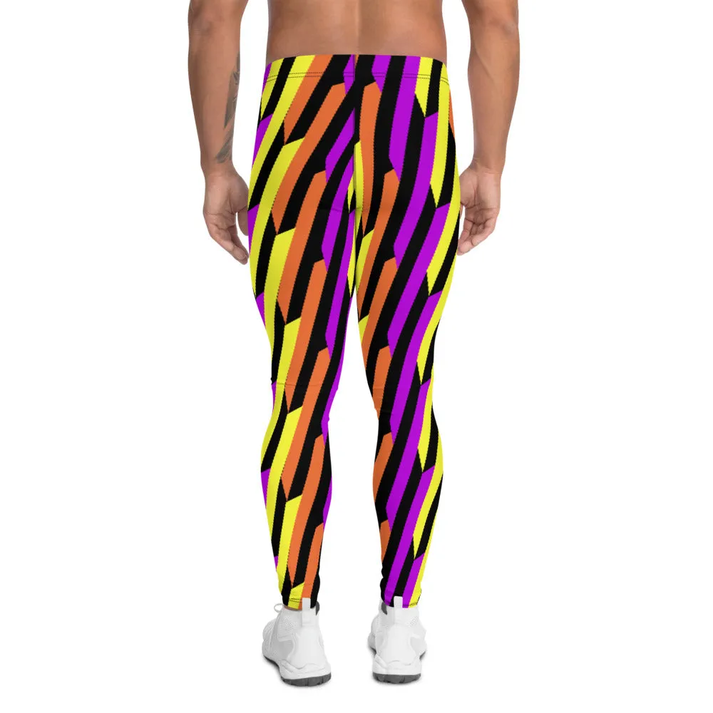 Mens Leggings, Purple Colour Slash