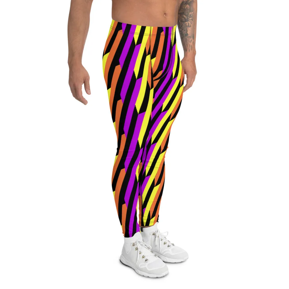 Mens Leggings, Purple Colour Slash