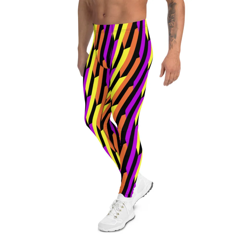 Mens Leggings, Purple Colour Slash