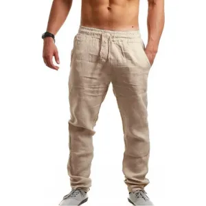 Men'S Lightweight Long Pants Summer Solid Color Breathable Loose Trousers Male Elastic Waist Casual Pants Harajuku Trousers