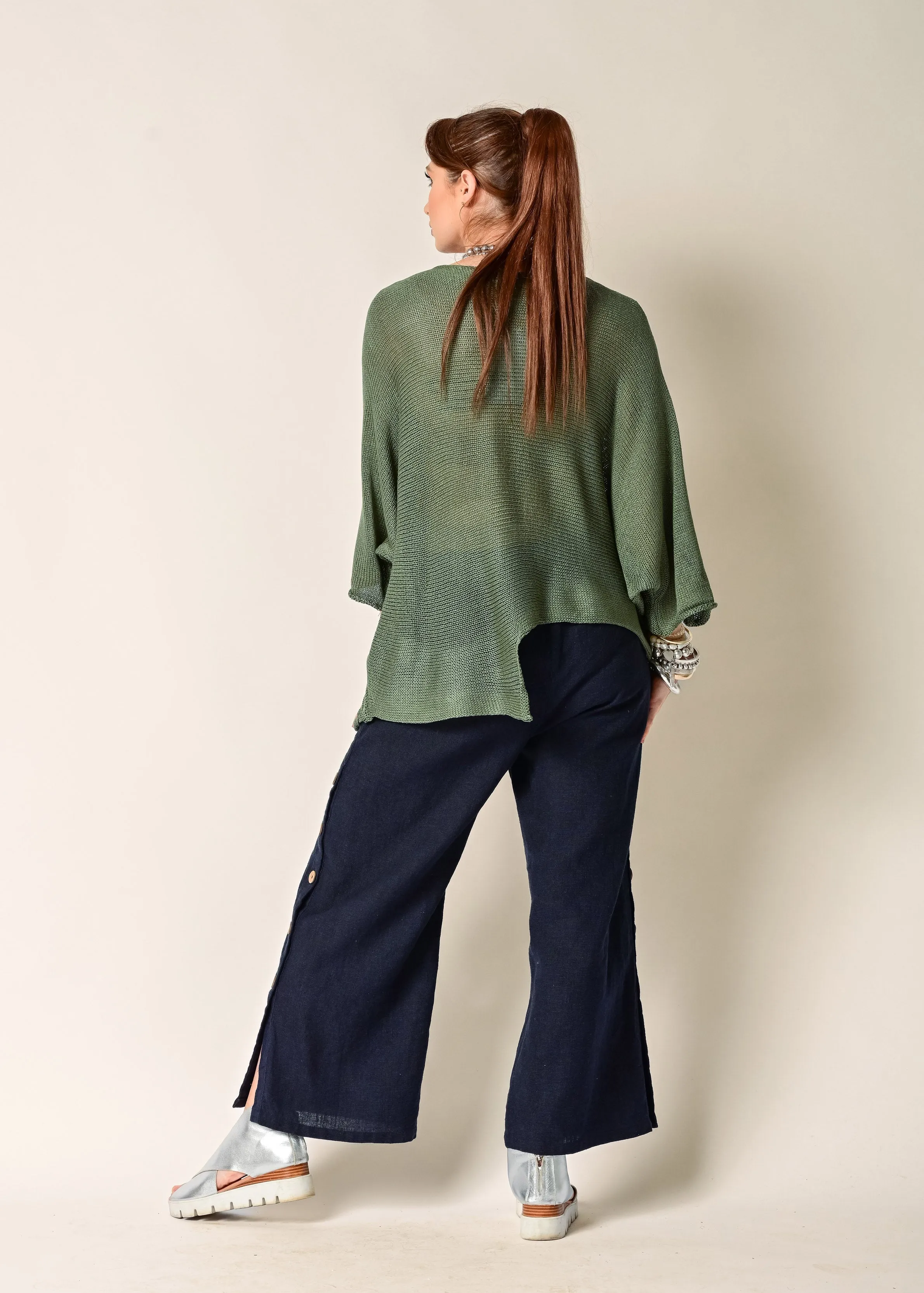 Mileta Linen Pant in Navy