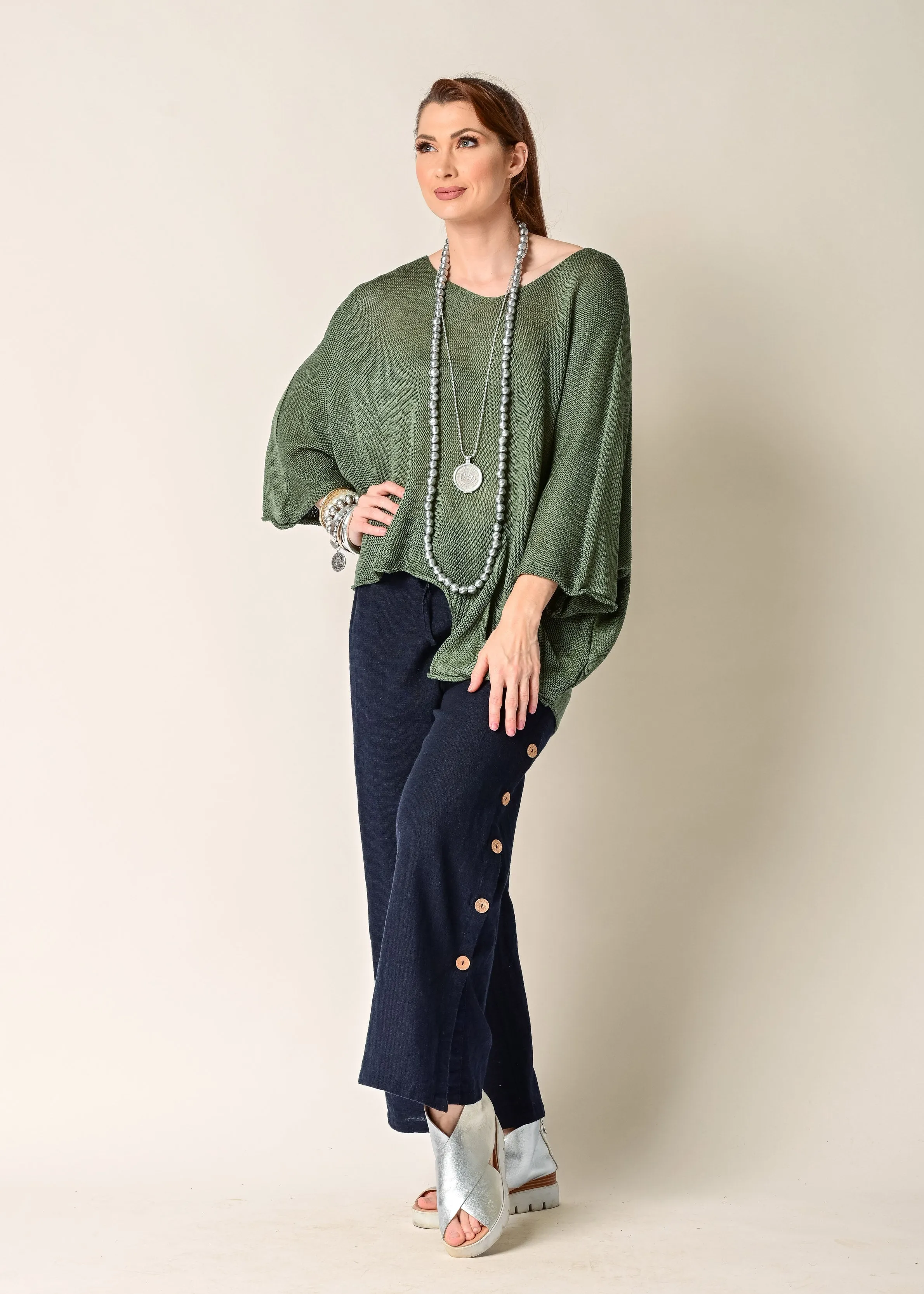 Mileta Linen Pant in Navy