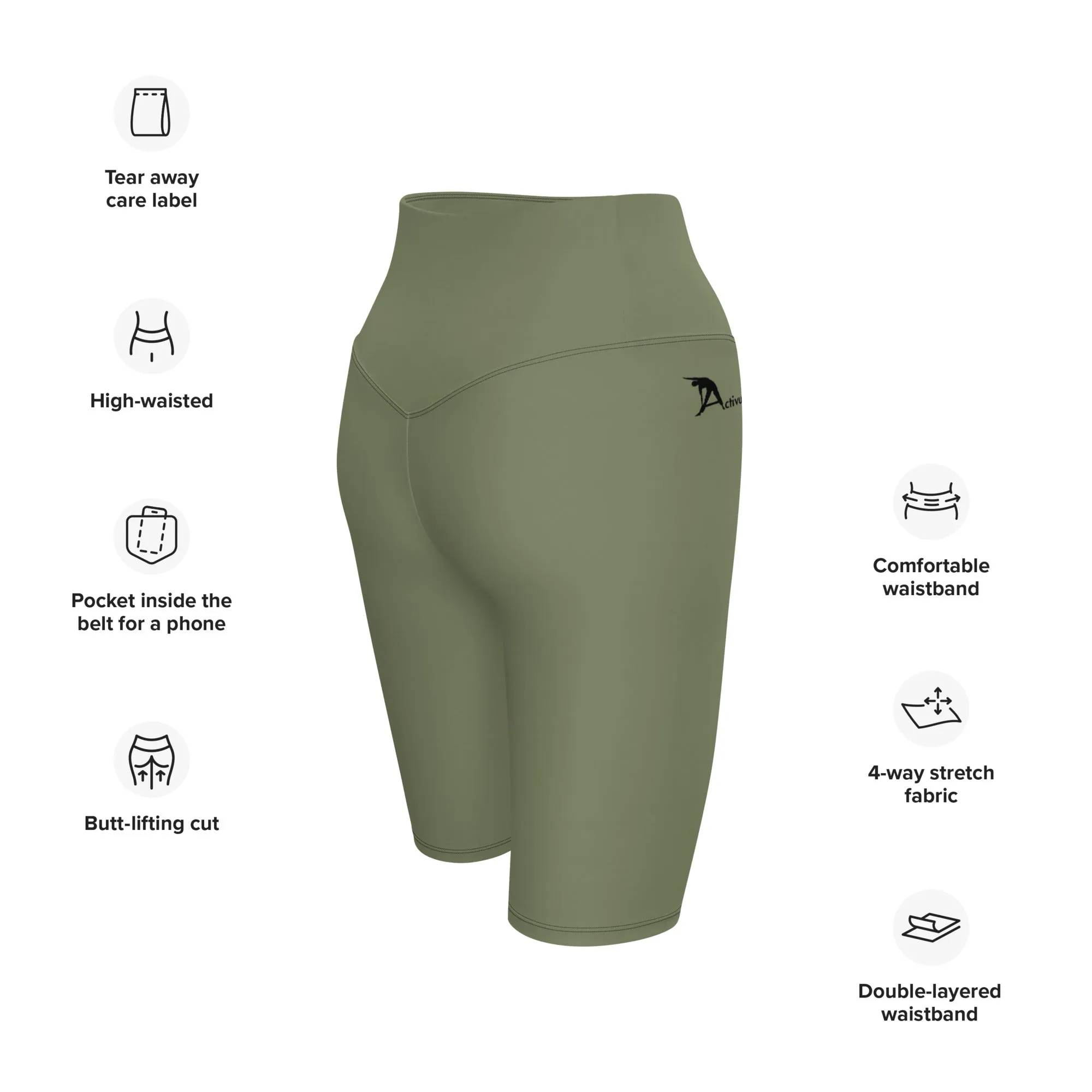 Military green Biker Shorts