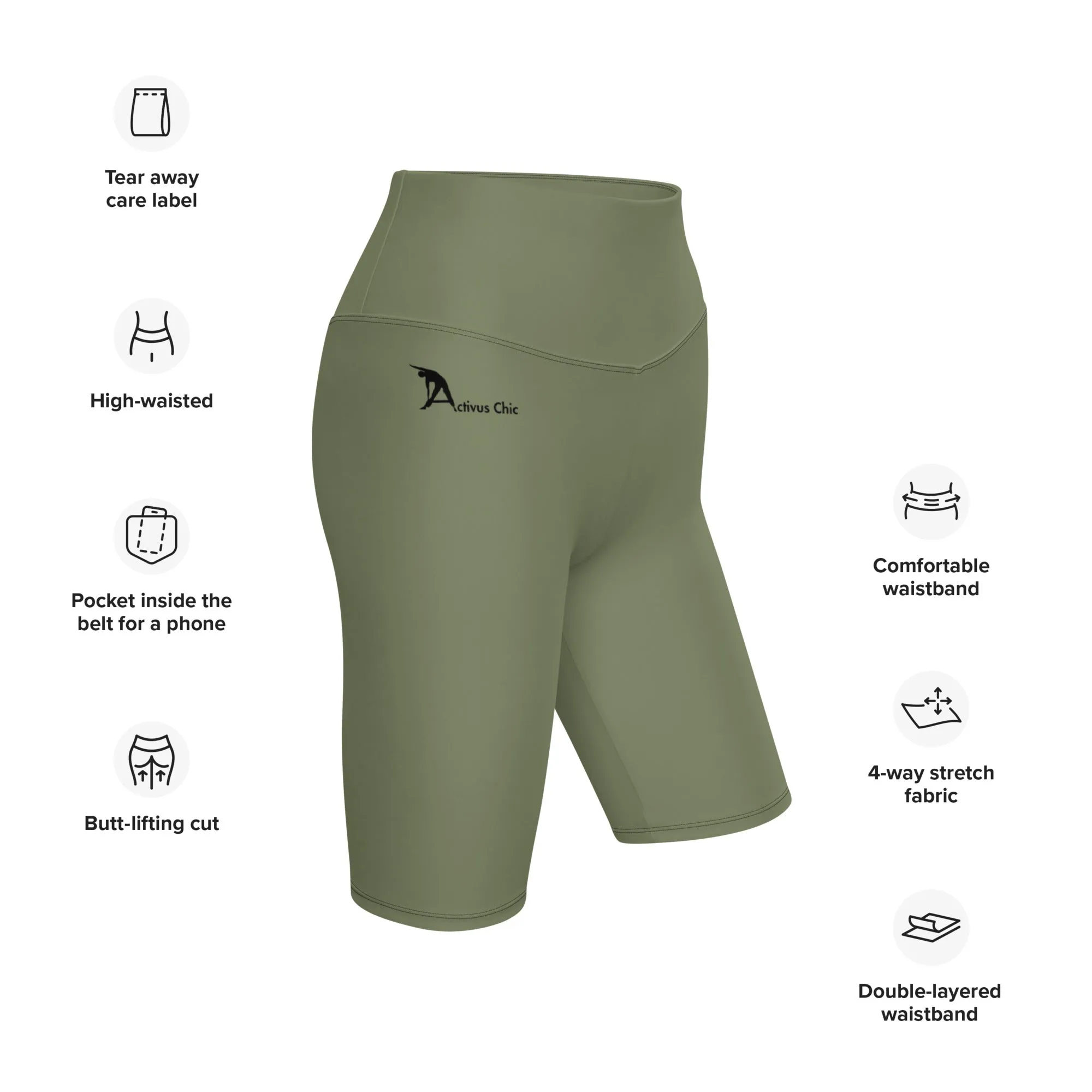 Military green Biker Shorts
