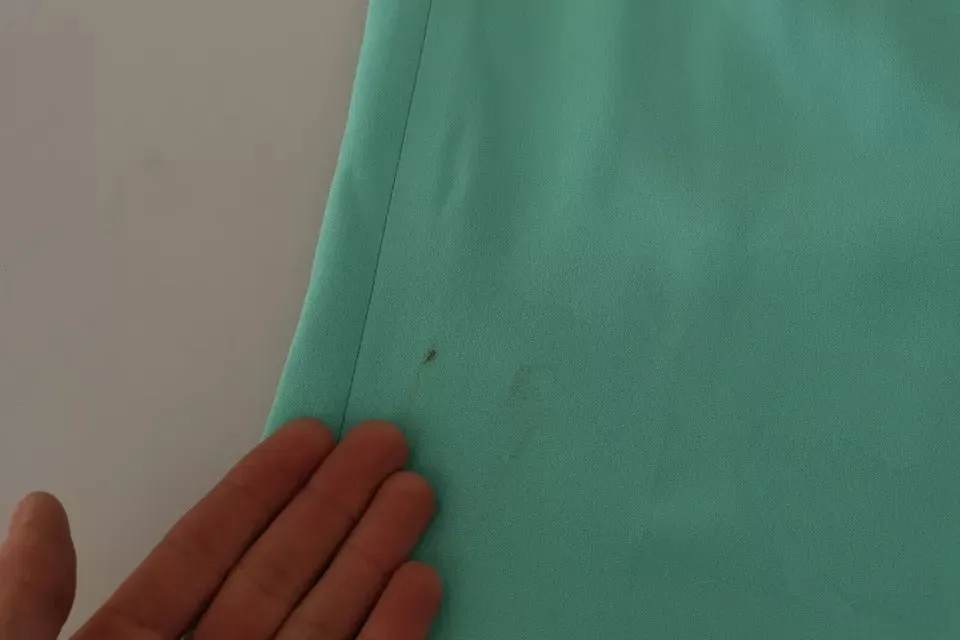 Mint Green Viscose Pencil Cut Midi Skirt