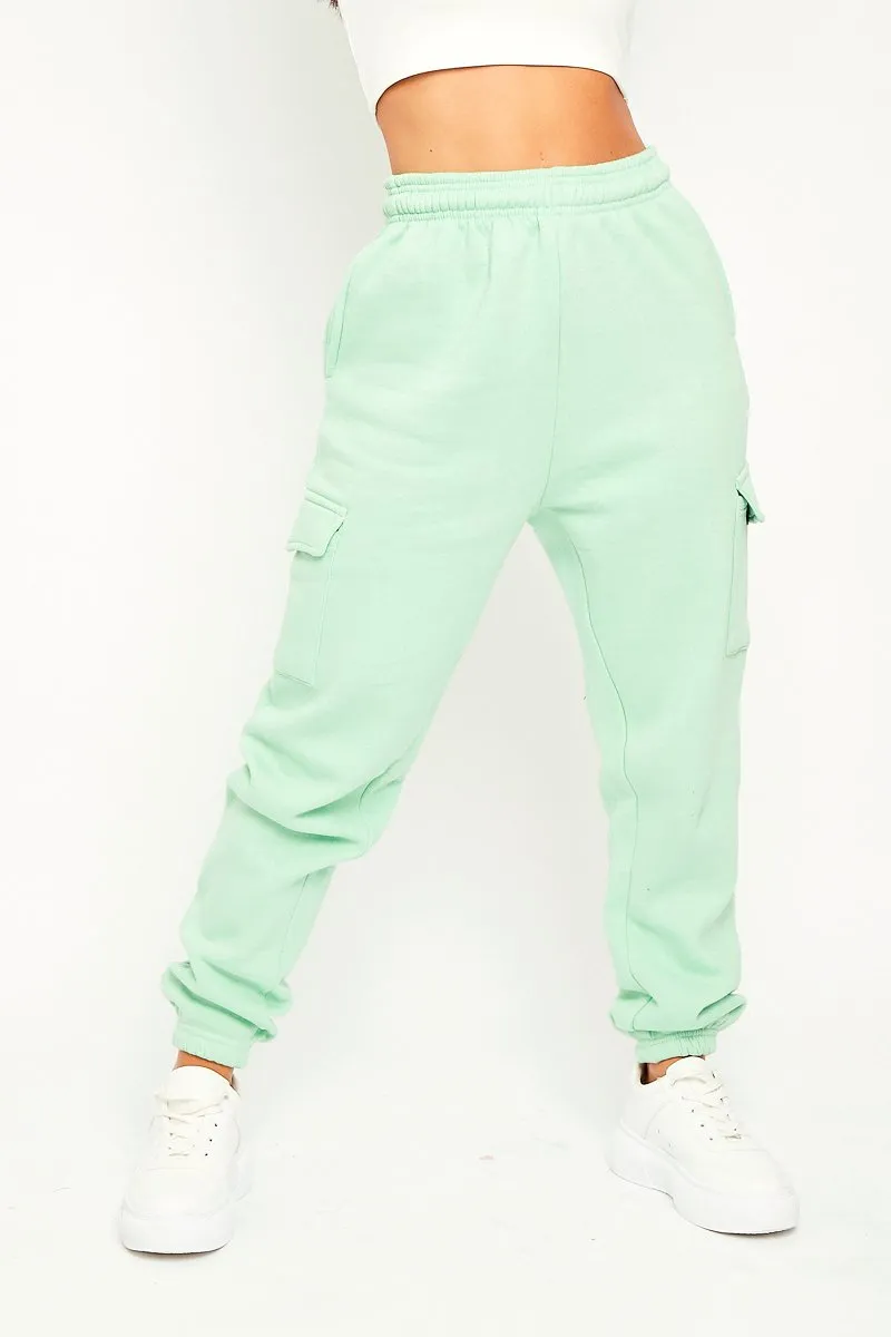 Mint Side Cargo Pocket Joggers - Chantel