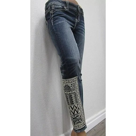 Miss Me Jeans | Miss Me Born To Be Boho Signature Ankle Skinny Jean's| Color: Bl