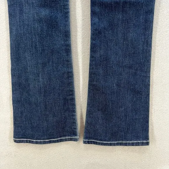 Miss Me Jeans Women's 27 (4) Blue Signature Boot Flower Sequin Pockets Blingy