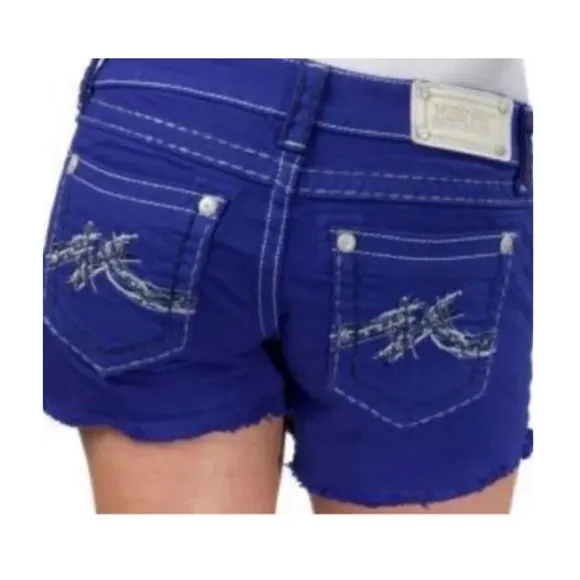 Miss Me Royal Blue Denim Shorts in Size 27