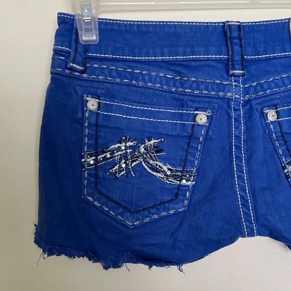 Miss Me Royal Blue Denim Shorts in Size 27