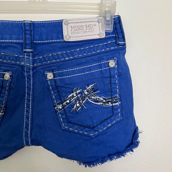 Miss Me Royal Blue Denim Shorts in Size 27