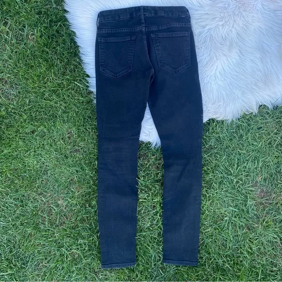 MOTHER High Waisted Looker Jeans in A Model Spy Black Size 26