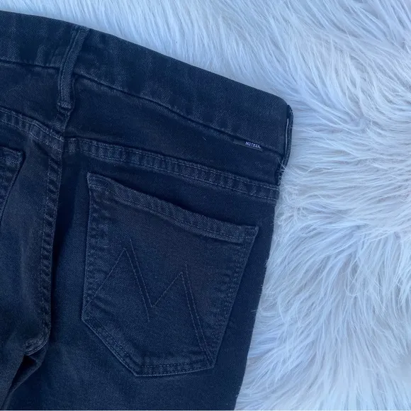 MOTHER High Waisted Looker Jeans in A Model Spy Black Size 26