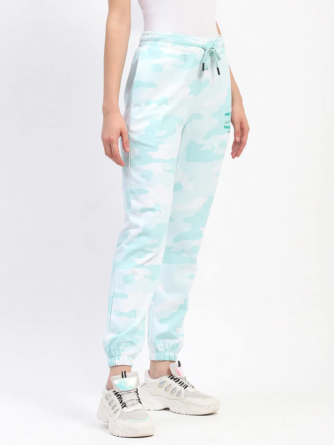 mSECRET Mint Camouflage Cotton Jogger Pants with Drawstring Waist