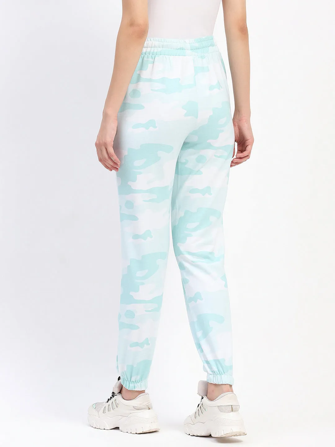 mSECRET Mint Camouflage Cotton Jogger Pants with Drawstring Waist