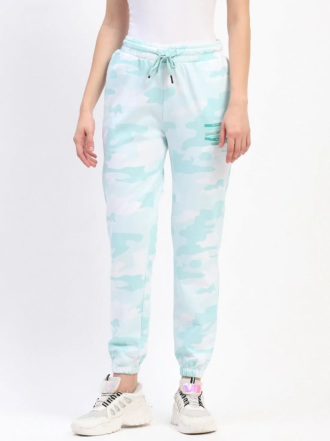 mSECRET Mint Camouflage Cotton Jogger Pants with Drawstring Waist
