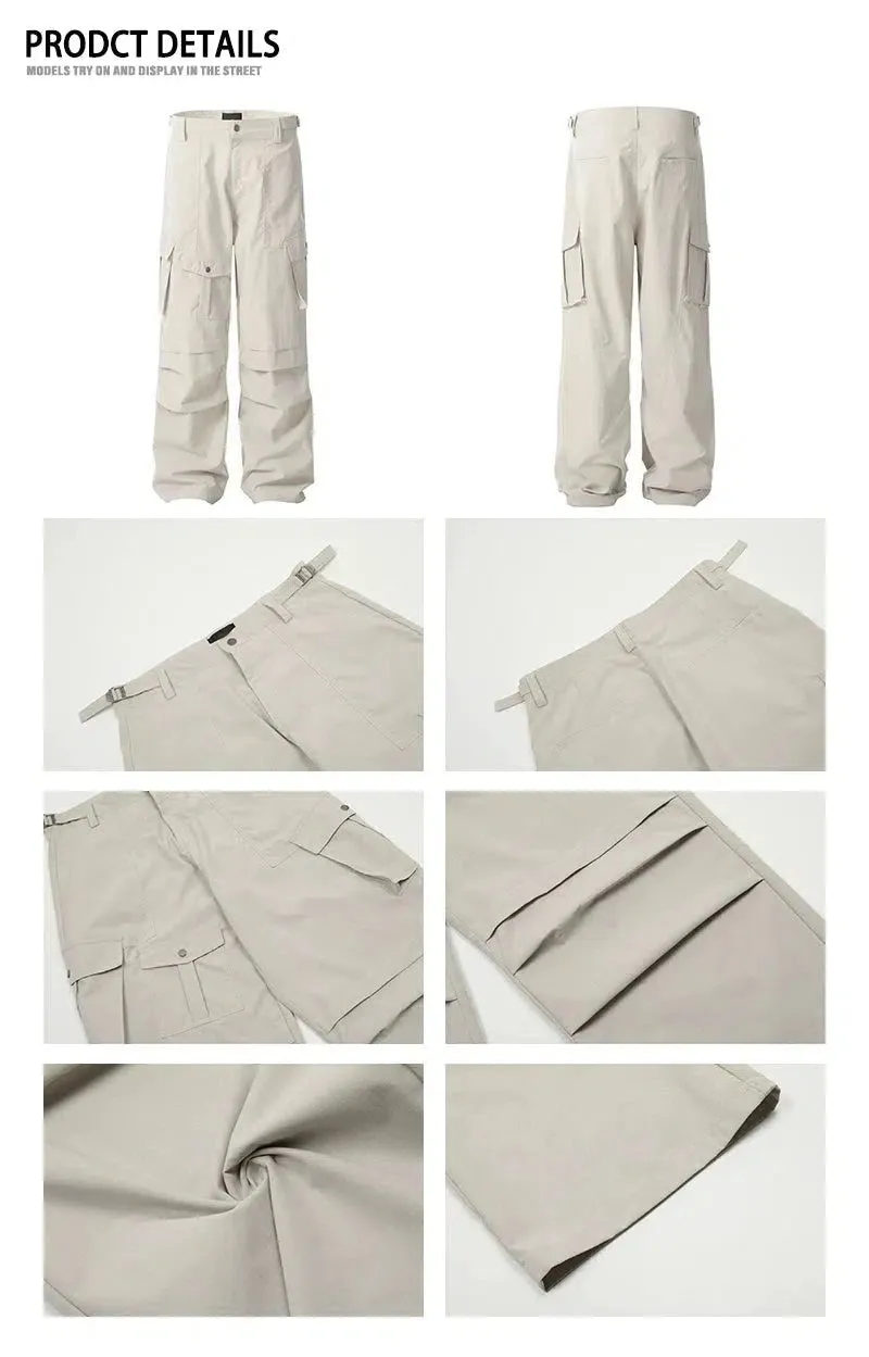 Multi-pocket Straight-leg Cargo Pants
