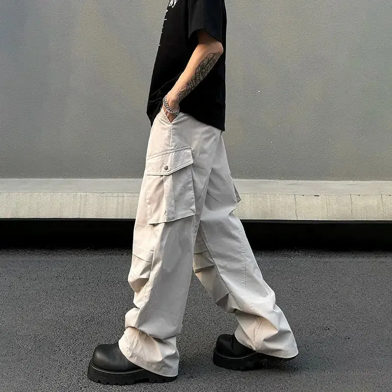 Multi-pocket Straight-leg Cargo Pants