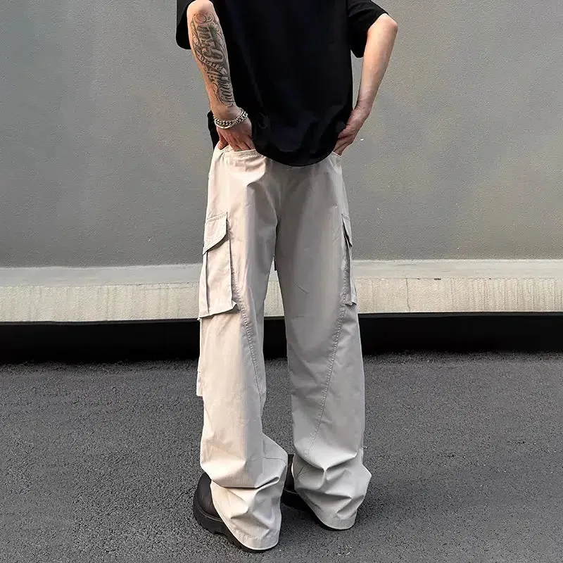 Multi-pocket Straight-leg Cargo Pants