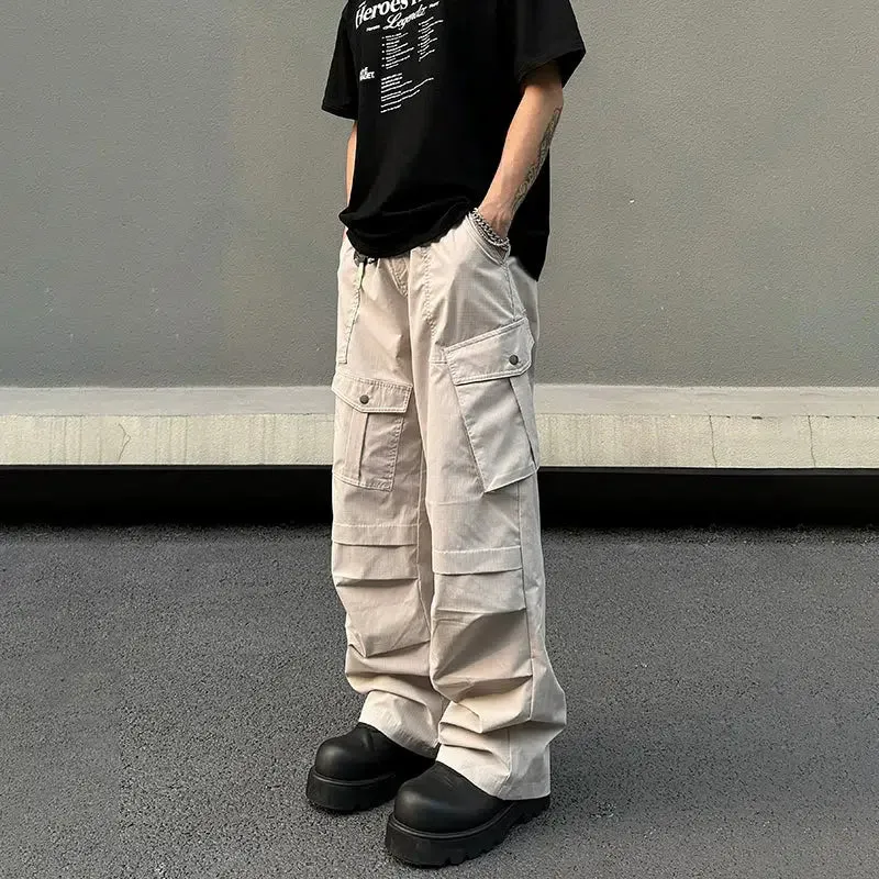 Multi-pocket Straight-leg Cargo Pants