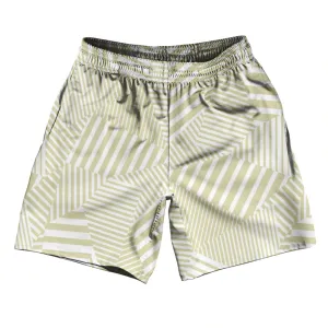 Multiple Lines Pattern Athletic Running Fitness Exercise Shorts 7" Inseam Shorts Made In USA